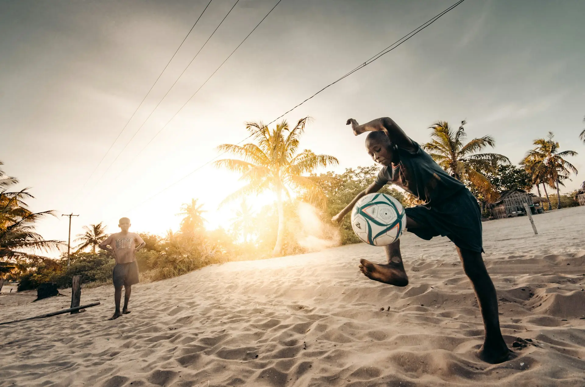 boy playing football