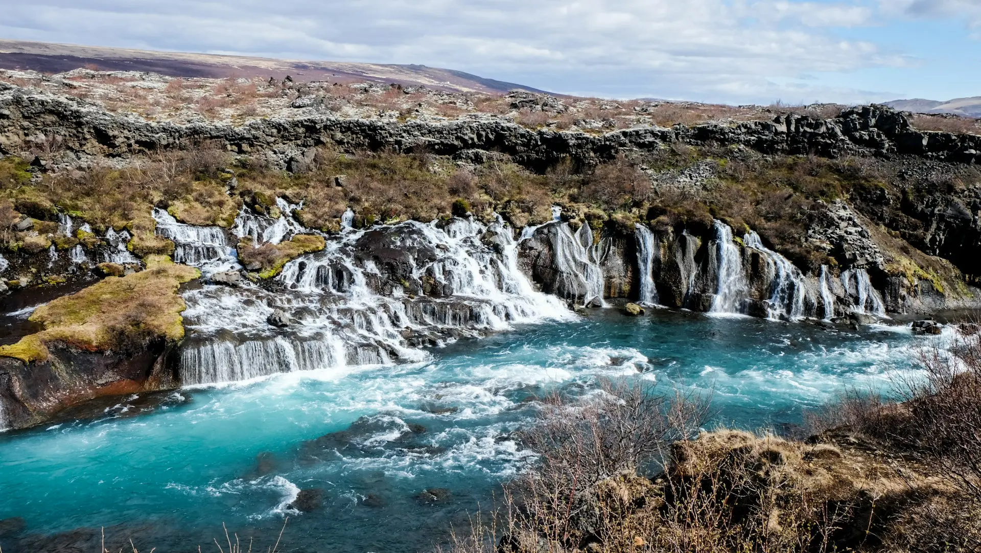 aerial photography of water falls at daytime